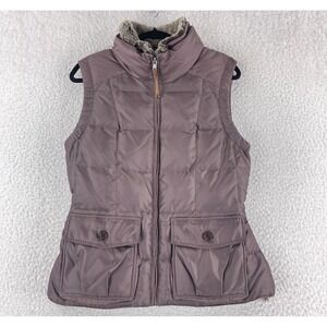 Eddie‎ Bauer Brown Yukon Goose Down Vest Jacket Womens Full Zip Size Large